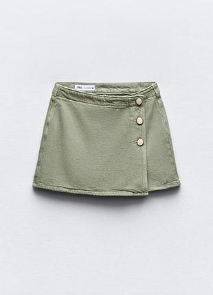 Новые брендовые джинсовые шорты юбка с высокой талией zara, xl размер.