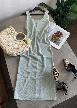 Сукня жіноча в’язана довжини міді zara м’ятний