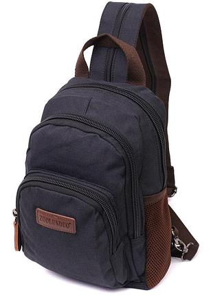 Вертикальная мужская сумка на плечо из натуральной кожи черная 19х23х6,5 см vintage 22148