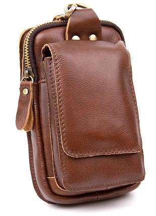 Поясная сумка мужская коричневая vintage 20417
