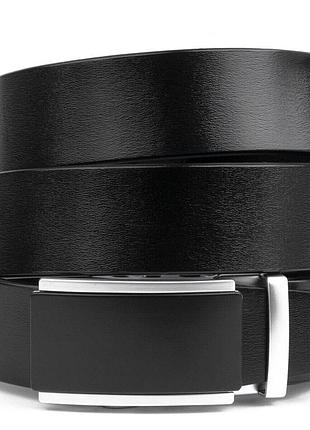 Ремінь чоловічий з автоматичною пряжкою чорний vintage 20294