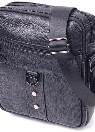 Сумка кросс боди мужская кожаная черная через плечо vintage 21291