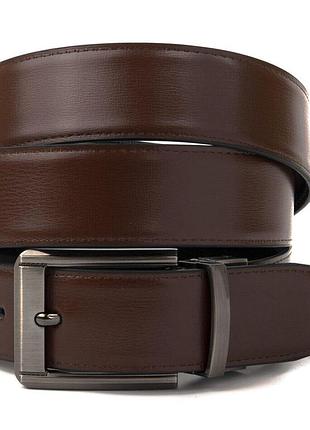 Ремень мужской с затемненной пряжкой механика коричневый vintage 20225