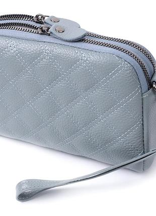 Элегантная женская сумка из натуральной кожи синий  19,5х12,5х7 см vintage 22808