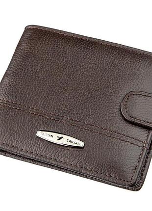 Кошелек мужской со встроенной визитницей кожаный темно-коричневыйtailian19006