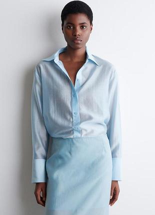 Прозрачная рубашка cos - нежно-голубой оттенок