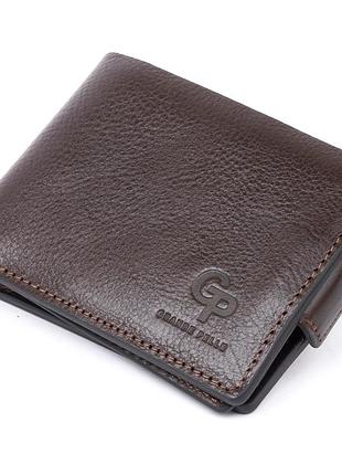 Портмоне горизонтальное amico на магните на два отделения коричневое grande pelle 11321