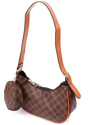 Женская сумка в форме полумесяца из экокожи коричневая vintage sale_15145