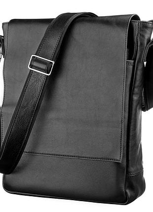 Сумка кросс боди черная кожаная shvigel 11079