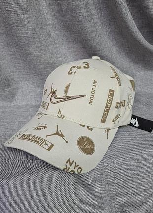 Бейсболка jordan унисекс, мужская бейсболка, светлая бейсболка, бейсболка с рисунком