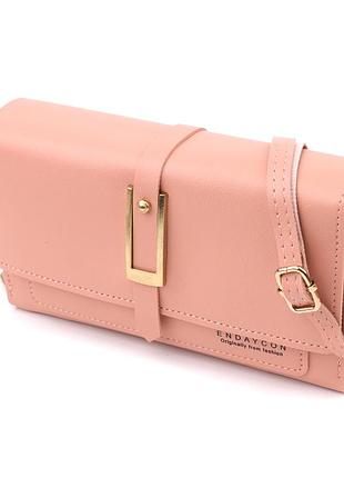 Жіночий клатч на плече з рожевий екошкіри vintage sale_15144