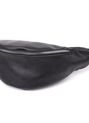 Бананка кожаная мужская черная 34×14×7 см shvigel 23145