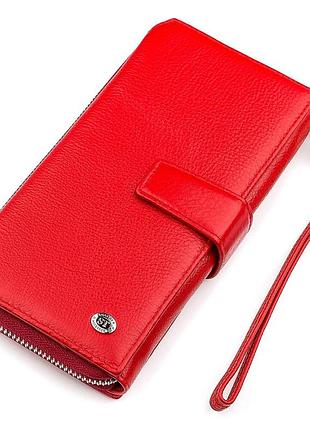 Кошелек женский очень красивый красный 10,5х20х3,5 см st leather 18456