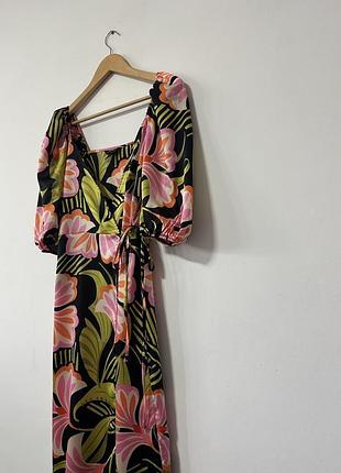 Нове шикарне міді атласне плаття на запах new look🌿