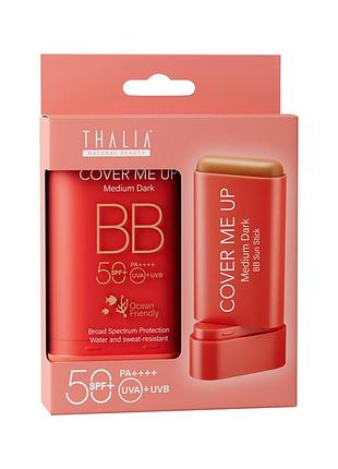 Солнцезащитный вв крем-стик для лица с spf 50 thalia medium dark, 20 мл