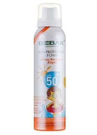Солнцезащитная пенка для детей spf 50+ bebak, 150 мл