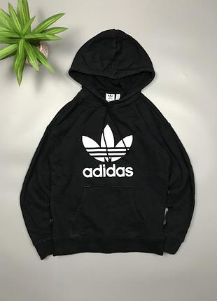 Оригінальне чоловіче чорне худі adidas з біг лого спереду розмір xxs/xs