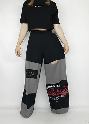 Широкие спортивки индивидуального пошива upcycle