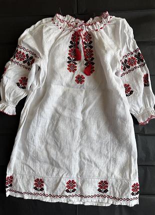 Дитяча сукня-вишиванка з льону | ідеальний стан