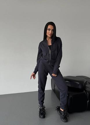 Графитовый спортивный костюм бомбер и джоггеры