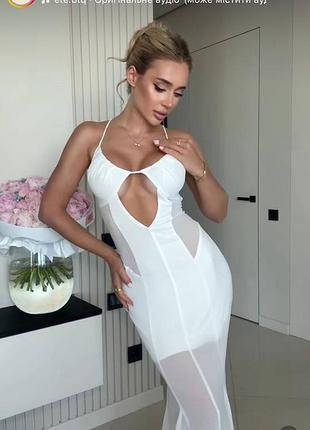 Белое шифоновое платье от украинского бренда, новое, с биркой