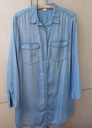 Кардиганная рубашка 42 размер бренд h&amp;m, лиоцелл.
