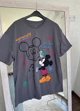 Распродажа 🏷 турецкая хлопковая футболка оверсайз с принтом мики микки маус мультяшным