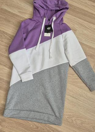 Теплое платье-худи в красивых цветах issa plus