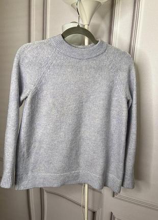 Светр, блакитний, з мохером. та вовною, хс-с hm