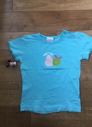 Легкая футболочка хлопок фрукты на девочку 2-3 годика