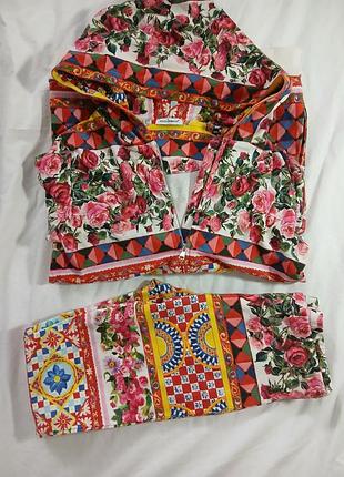 Костюм детский dolce &amp; gabbana красно-орнаментальный костюм, 9–10 лет