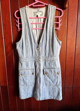 Джинсовый мини сарафан forever21 размер л/l