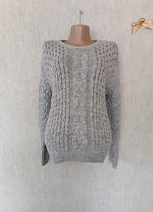 Брендовый свитер в косы р.l