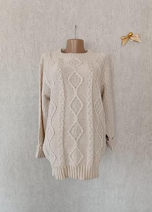 Брендовый свитер в косы р.48-50