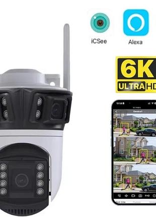 Вулична wifi ipкамера 12mp 3 об'єктиви zoom 6-кратний icsee