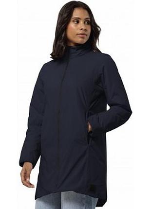 Куртка-плащ мембрана демісезона жіноча jack wolfskin textor coat xs-s темно-синій поліестер нейлон