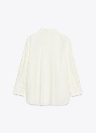 Сорочка біла поплінова zara 8