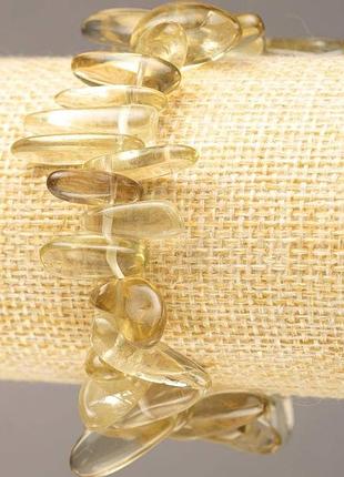 Браслет із натурального каменю цитрін крихта