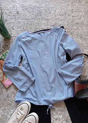 Блуза женская cecil в полоску с завязкой l голубая