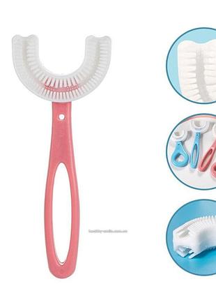 Kidsbrush рожева u-подібна дитяча зубна щітка від 2 до 12 років
