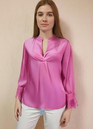 Комфортная блуза оверсайз в розовом цвете испанского бренда mango