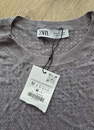 Кофта zara 1509/020/802 джемпер стразы 5