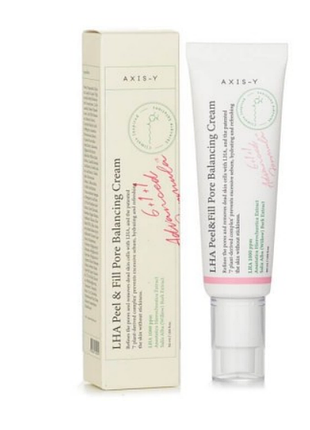 Кислотний балансуючий крем для очищення та звуження пор axis-y lha peel & fill pore balancing cream, 50ml