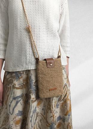 Сумка холден натуральний джут бохо стиль