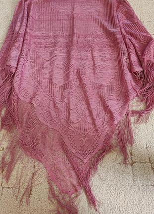 Пляжная ажурная накидка с кисточками