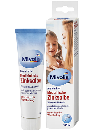Цинковая мазь для заживления ран mivolis medizinische zinksalbe 100 мл