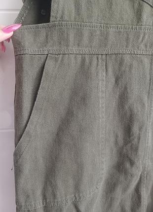 Джинсовый сарафан хаки 2