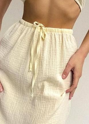 Мини юбка муслиновая, цвет ваниль, новая, бренд harper’s homewear