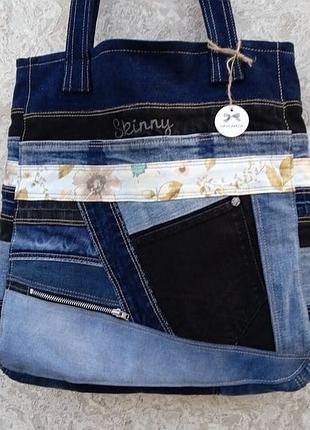 Сумка шопер джинс 3