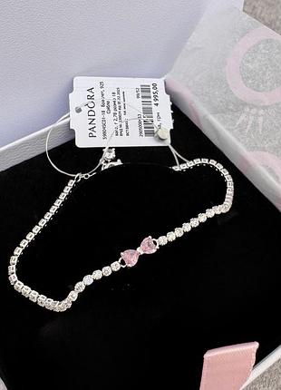 Браслет пандора срібло 925 браслет pandora «рожевий бант» тенісний оригінальний браслет пандора новий бірка пломба